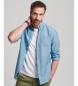 Superdry Studios Linen & Organic Cotton Button Down Collared Shirt blue