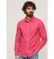 Superdry Camisa cor-de-rosa em algodão orgânico sobretingido