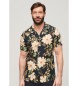 Superdry Camisa estampada con cuello cubano marino