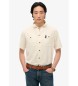Superdry Merchant Store textured short sleeve off-white shirt