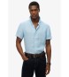 Superdry Kurzärmeliges Leinenhemd Vacation blau