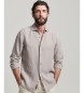 Superdry Camisa de manga larga de lino informal marrón