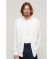 Superdry Vit casual långärmad skjorta i linne med långa ärmar