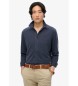 Superdry Vintage versleten navy piquÃ© overhemd