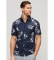 Superdry Hawaiiskjorta med kort ärm i marinblå färg