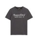 Superdry T-shirt con finitura grigia metallizzata