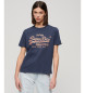 Superdry Logo Metallic-T-Shirt blau