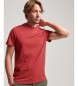 Superdry T-shirt de algodão orgânico com logótipo Essential vermelho