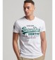 Superdry T-shirt  logo vintage blanc