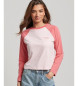 Superdry Essential Logo Long Sleeve Baseball T-Shirt Pink