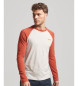 Superdry T-shirt de baseball  manches longues Essential beige, orange