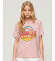 Superdry T-shirt dalla vestibilità comoda con grafica LA rosa