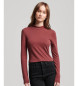 Superdry Long sleeve open back burgundy t-shirt