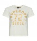 Superdry T-shirt grafica beige con scritta College
