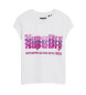 Superdry T-shirt retrò bianca glitterata