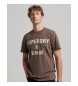 Superdry T-shirt com logótipo castanho vintage