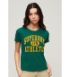 Superdry Camiseta ajustada afelpada Varsity verde