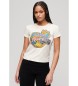 Superdry Tight fitting neon graphic T-shirt off-white engine