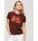 Superdry Tight T-shirt med metalliserat material i rdbrunt