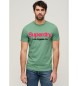 Superdry Klasyczna sprana koszulka z zielonym logo Core