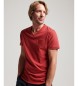 Superdry Koszulka V-neck z bawełny organicznej Essential czerwona