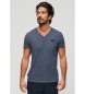 Superdry T-shirt com decote em V em algodão orgânico Essential navy