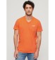 Superdry T-shirt met V-hals van biologisch katoen Essential oranje