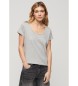 Superdry Camiseta con cuello redondo amplio Studios gris