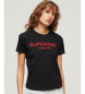 Superdry T-shirt with graphic Sport Luxe black