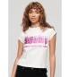 Superdry T-shirt med glitterlogga Retro vit