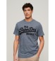 Superdry T-shirt azul vintage com bordados
