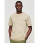 Superdry T-shirt med kontrastsyninger og beige lomme