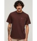 Superdry Camiseta con pespuntes y bolsillo en contraste marrón
