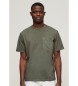 Superdry T-shirt with contrast stitching and pocket in contrast green