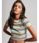 Superdry T-shirt curta às riscas Vintage multicolorida