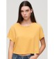 Superdry Löst sittande gul kort t-shirt
