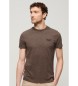 Superdry T-shirt van biologisch katoen met bruin Essential-logo