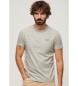 Superdry T-shirt grigia in cotone organico con logo Essential