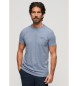 Superdry Koszulka z bawełny organicznej z logo Essential niebieska