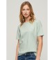 Superdry T-shirt z haftowanym logo w kolorze zielonym