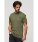Superdry T-shirt in cotone organico testurizzato con logo vintage verde