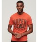 Superdry T-shirt de algodão orgânico Coleção vintage Copper Label laranja
