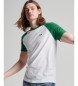 Superdry Koszulka baseballowa Essential biała, zielona