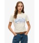 Superdry Slim fit T-shirt med Vintage-logotyp med vita strassstenar