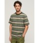 Superdry Relaxed cut green striped T-shirt