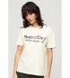 Superdry T-shirt dalla vestibilit rilassata con finitura metallizzata White Venue