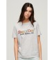 Superdry T-shirt grigia con logo arcobaleno