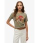 Superdry T-shirt vestibilità comoda con logo Vintage Tokyo verde