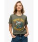 Superdry T-shirt o luźnym kroju z motywem tatuażu Neo Trad w kolorze zielonym