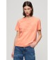 Superdry T-shirt med afslappet snit og pink-orange prgning